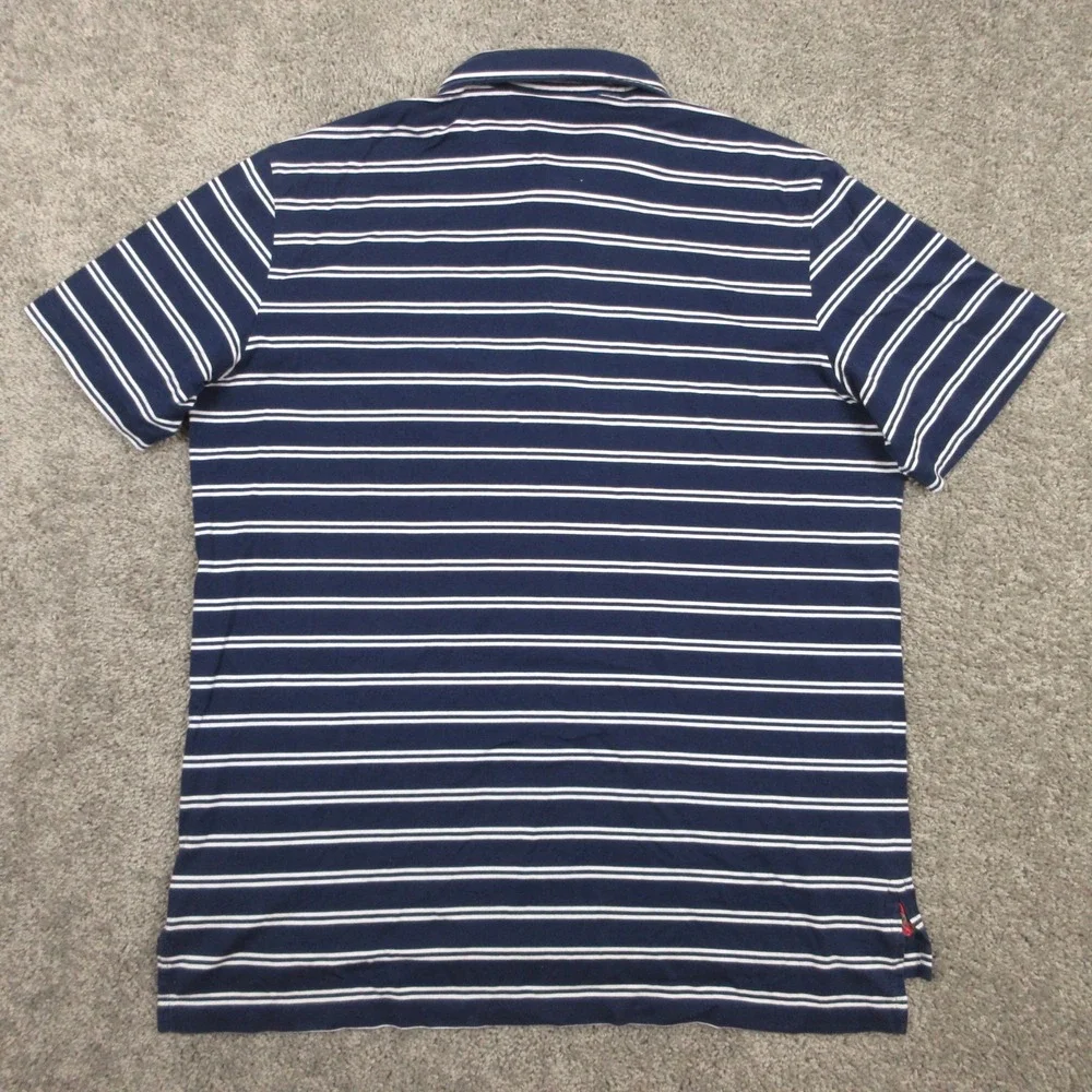 Polo Ralph Lauren Polo Shirt Mens XL Blue Striped Vintage Lisle Pima Cotton Golf